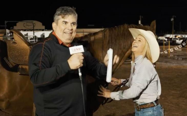 Joe Hyde interviews Bristan Kennedy, a barrel racer from Levelland on April 17, 2021