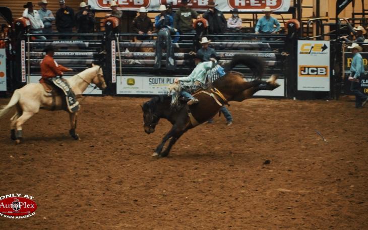 Jarrod Hammons rode a horse named Aces Wild to notch 83.5 points during the 8th performance of the San Angelo Rodeo