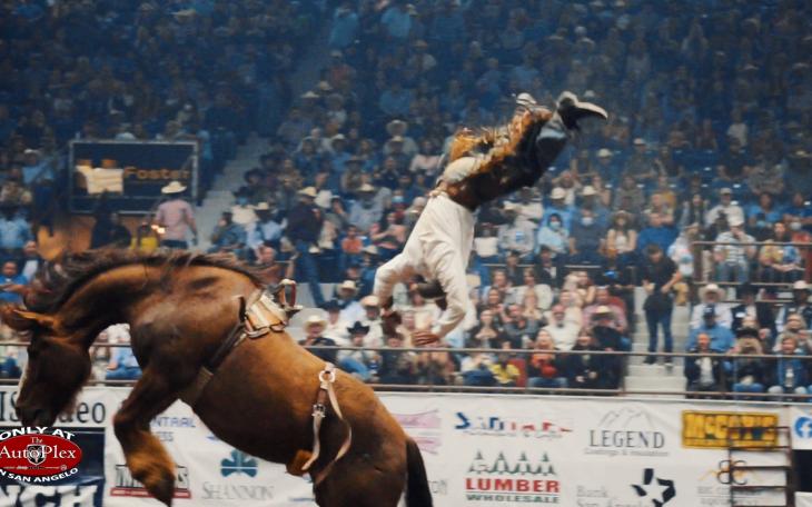 Bareback rider Will Lowe was hoofed in head.