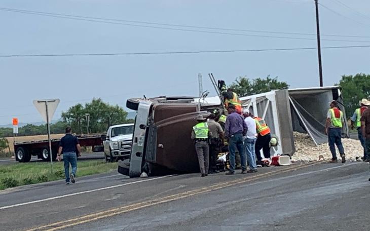 Belly Dump Truck Crash on 277 (LIVE!  Photo/Matt Trammell)