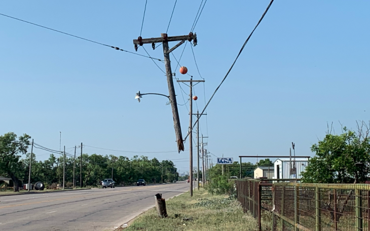 Crash Takes Out Telephone Pole on Armstrong