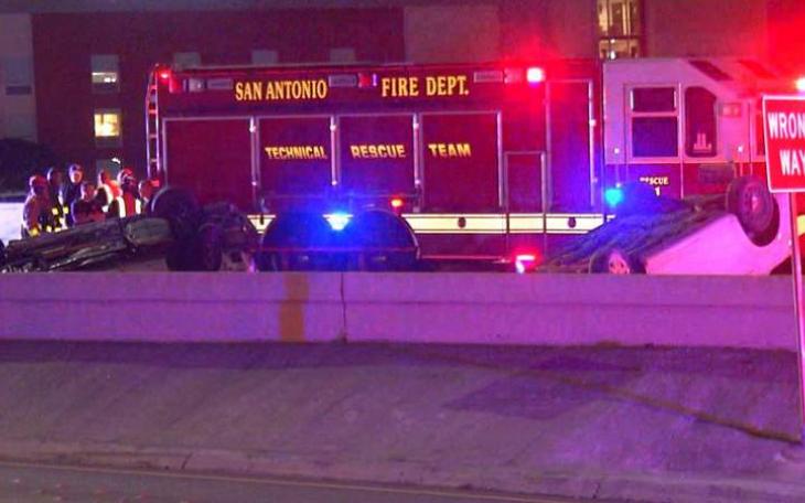 Fatal Crash I-10 } Courtesy of KSAT