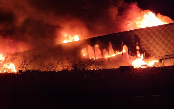 Fiery Semi Crash in Snyder