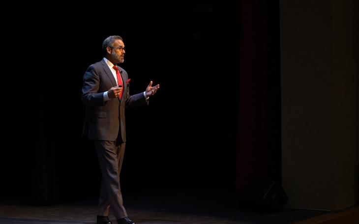 Shane Plymell, CEO of Shannon, makes a presentation at a public meeting for the renewal of Shannon Health's COPA on September 16, 2021