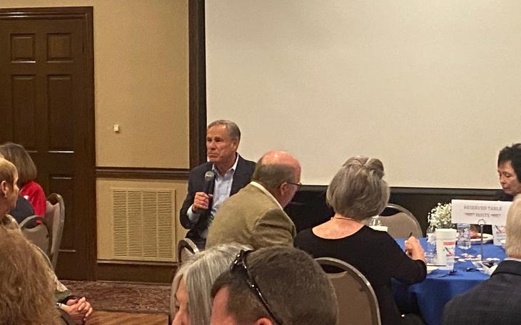 Texas Gov. Greg Abbott in San Angelo (LIVE! Photo/Traci King)