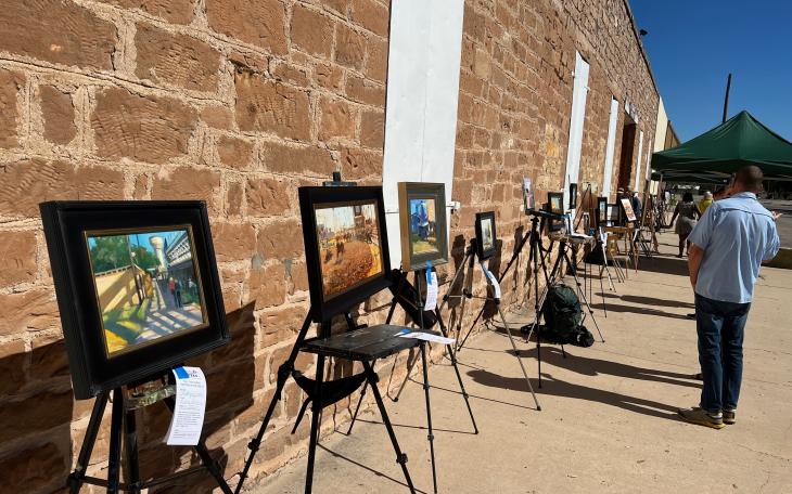 Outside Fort Concho Stables on October 30, 2021, for the finale of En Plein Air Texas