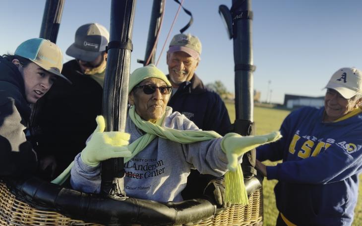 Mary Sandoval rides in a hot air balloon to check off the biggest item on her bucket list.