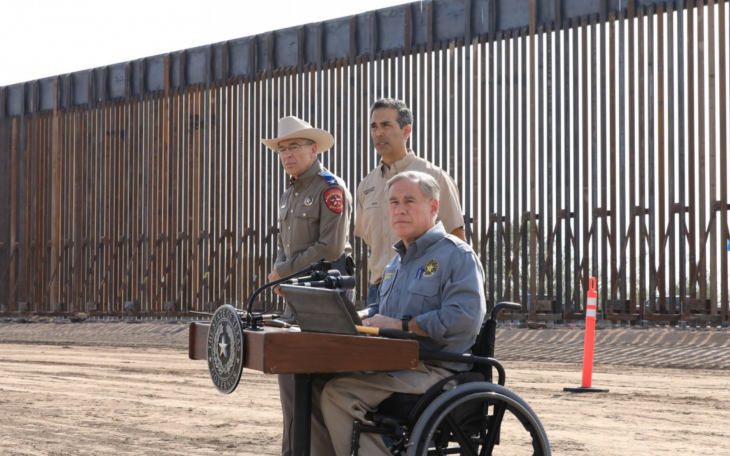 Gov. Abbott at New Border Wall (Contributed/gov.texas.gov)