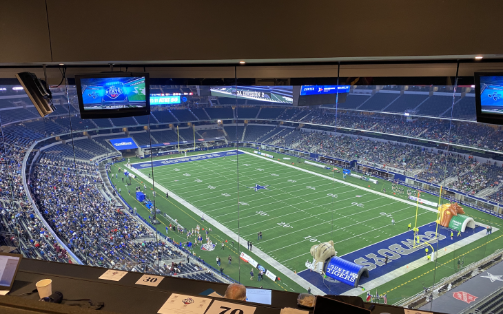 AT&amp;T Stadium view from the Press Box