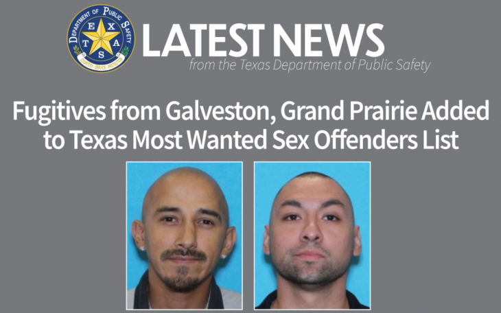 Fugitives Added to Most Wanted Sex Offenders List (Contributed/DPS)