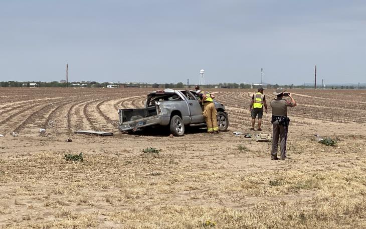 Dodge Ram Rollover Crash Injures Driver (LIVE! Photo/James Bouligny)