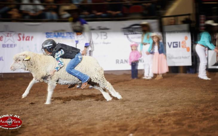 Wall native Sawyer Bloodworth, 8, won the mutton bustin’ with a 92-point ride.