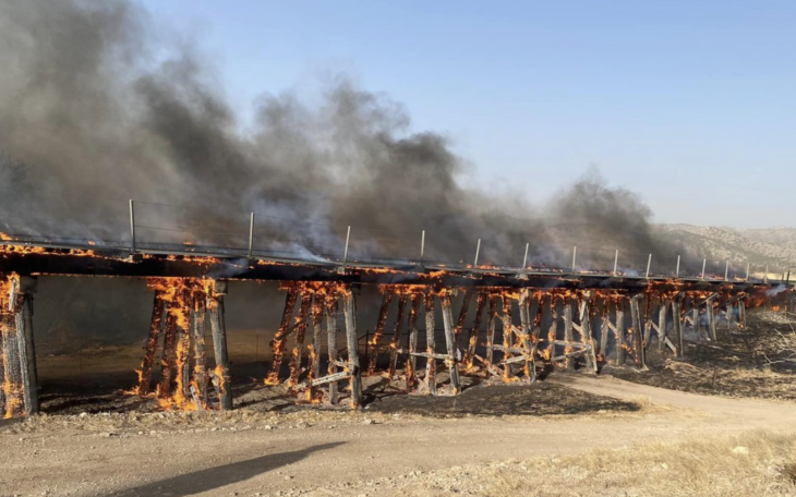 Railroad Track On Fire