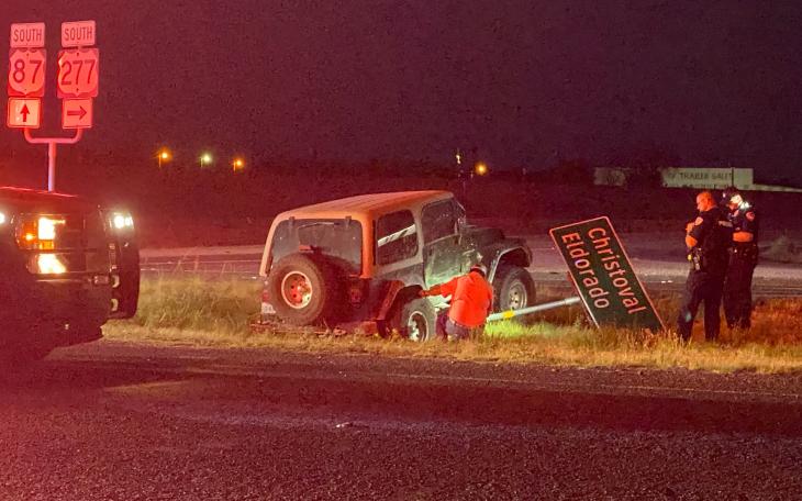 Crash of Jeep on US 277 at Grand Canal Rd (LIVE! Photo/James Bouligny)