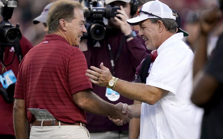 Jimbo Fisher and Nick Saban