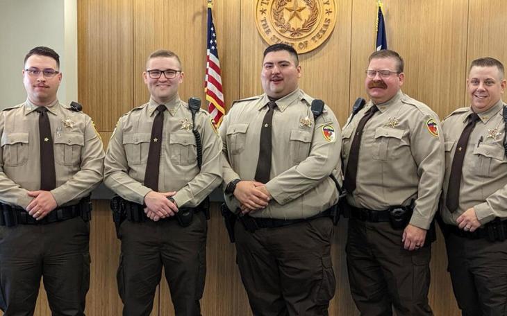 Isreal R. Bilbo, Michael A. Crawford, Jess J. Murphy, Jonathan M. Rivera, and Jacob Wike were sworn in as new deputies on June 20, 2022