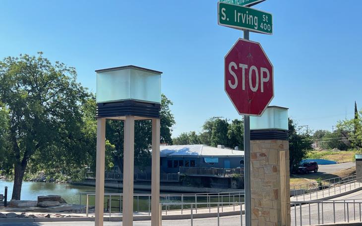 Irving Street at the low water crossing over the Concho River in downtown San Angelo, Texas