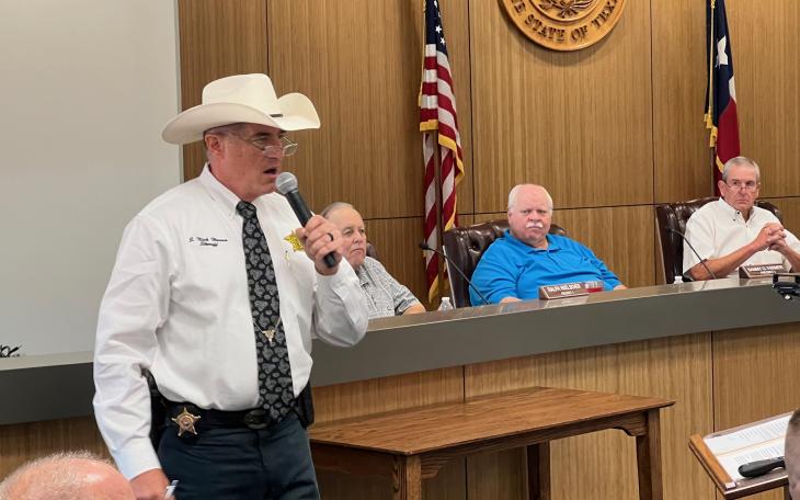Sheriff Nick Hanna presents is FY2023 budget request to the Tom Green County Commissioners Court on July 8, 2022
