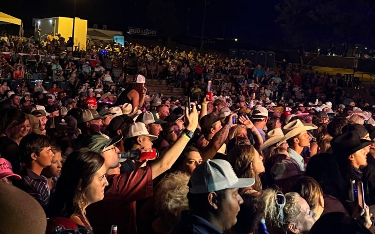 The appreciative crowd at the Whiskey Myers performance on July 30, 2022 in San Angelo, Texas.