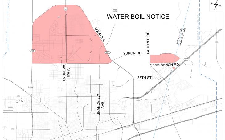 Odessa Boil Water Notice Aug. 24, 2022 (Contributed/City of Odessa)