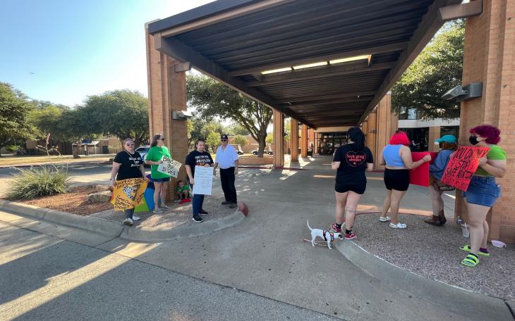 Liberal Leftists Protest Gov. Abbott in San Angelo Aug. 2022 (LIVE! Photo/Yantis Green)