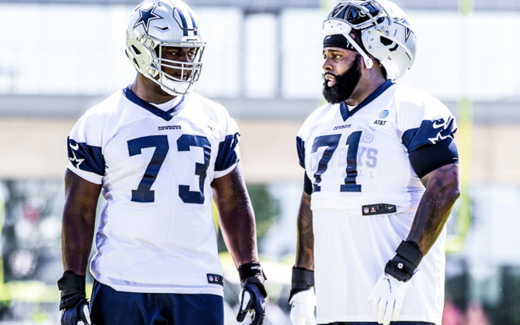 Rookie Tyler Smith and Vet Jason Peters