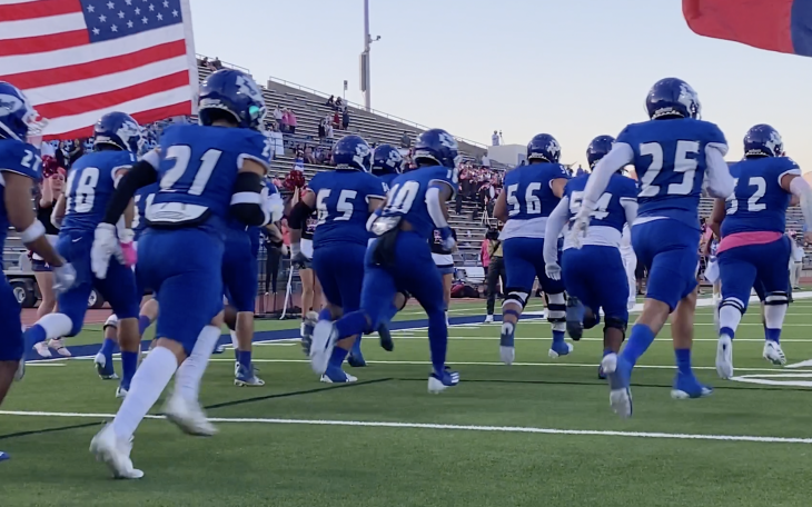 Lake View Takes the Field Against the Brownwood Lions in San Angelo Stadium.