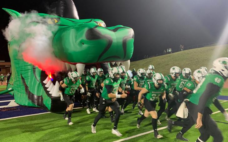 Southlake Carroll enters the field to face Frenship during the 2nd round of Texas High School Playoffs for 2022.