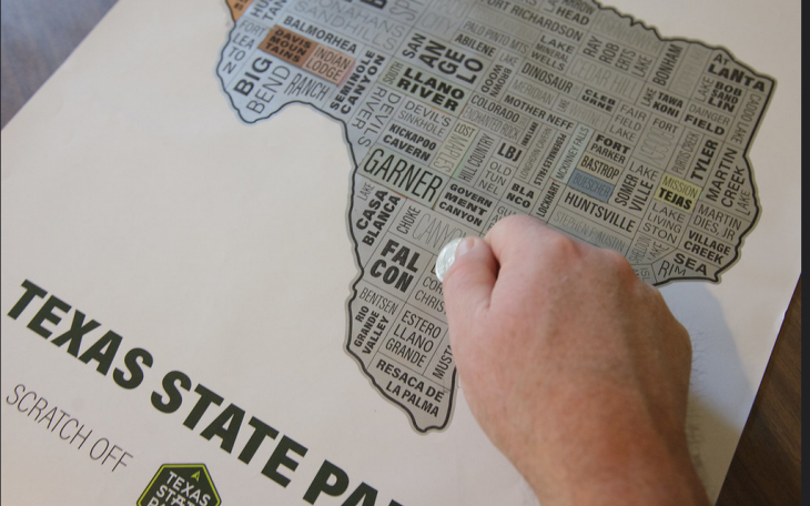 TPWD 100 Year Scratch Off Map (Courtesy TPWD)