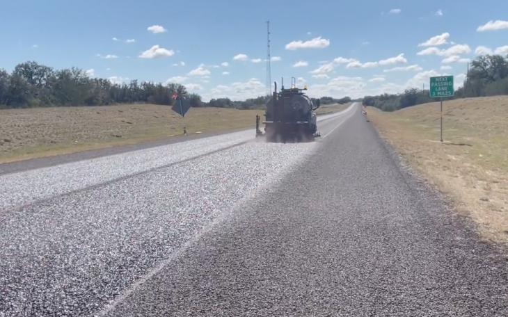 TxDOT Sealcoat Issues on US277 South of Christoval (Courtesy/TxDOT)