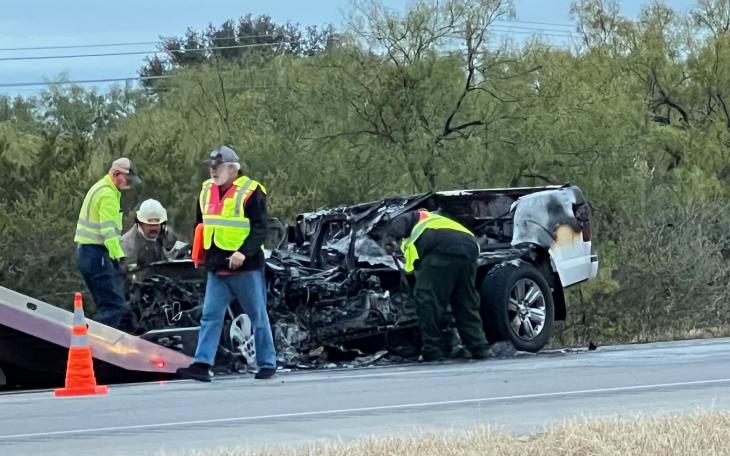 Truck Fire on Mertzon Highway All Clear