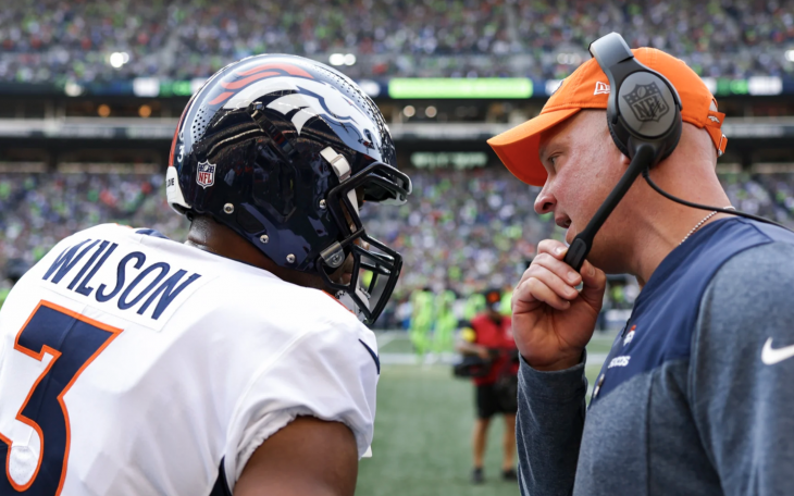 Nathaniel Hackett and Russel Wilson