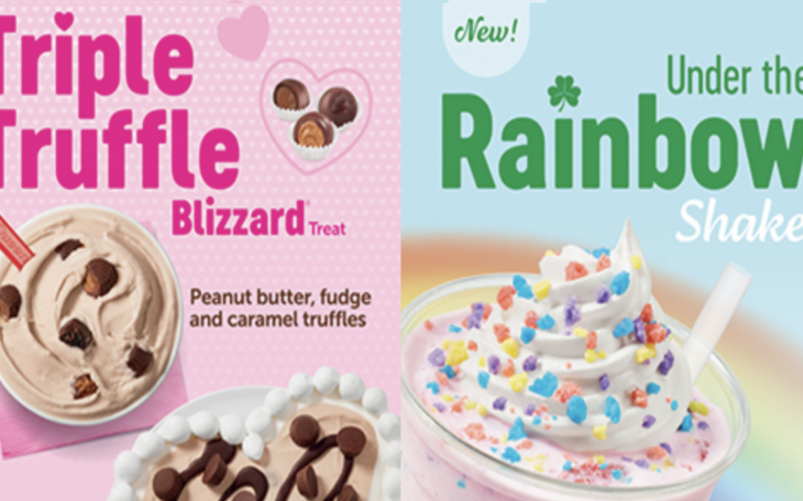 Triple Truffle Blizzard and Under the Rainbow at Dairy Queen