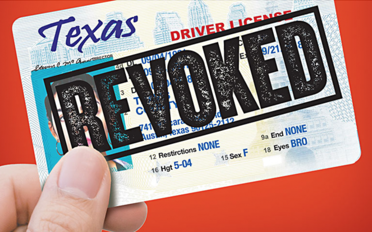 Driver License Revoked Texas (Courtesy/googletac)