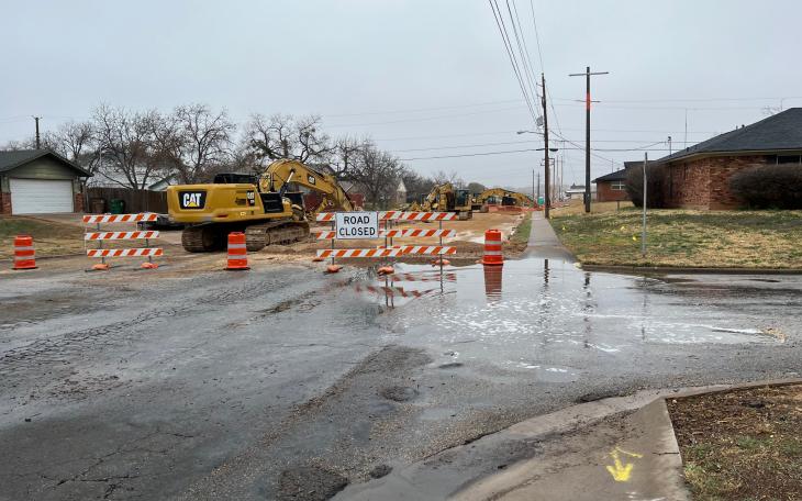 Construction on College Hills Blvd. (LIVE! Photo//Yantis Green)