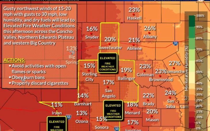 Elevated Fire Weather Conditions (Courtesy/NWS)