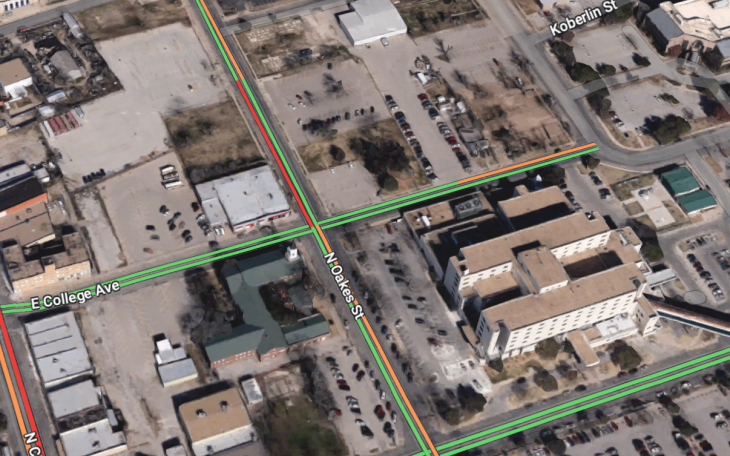 N. Oaks St. at E. College Ave. (Courtesy/googlemaps)