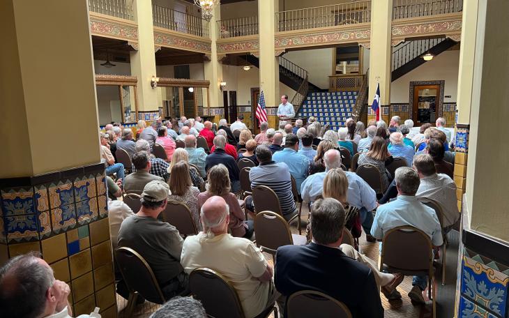 Congressman August Pfluger at San Angelo Town Hall 4.23 (LIVE! Photo/Yantis Green)