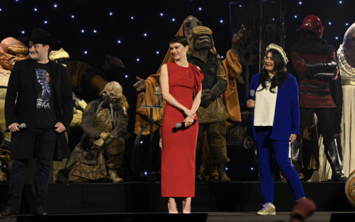 Dave Filoni, Daisy Ridley, and Sharmeen Obaid-Chinoy at the Star Wars Celebration