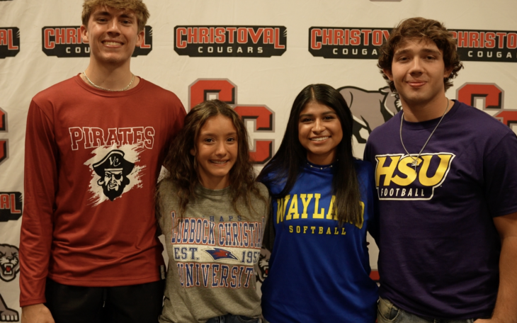 Christoval's Jaron Slaton, Sadie Clark, Lia Lozano, and Ketcher Joiner