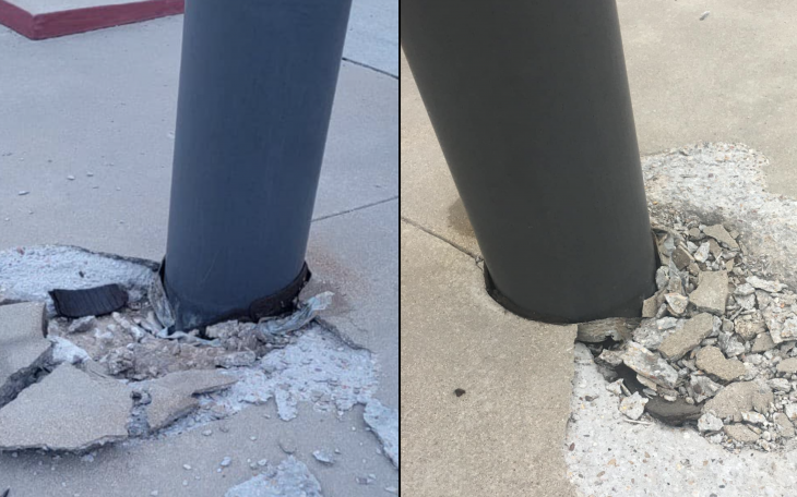 Junell Center's Flag Pole Was Struck by Lightning