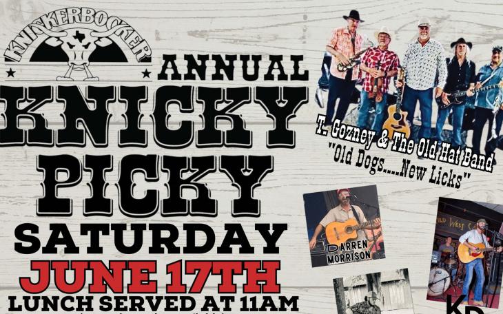 The annual Knicky Picky will be bringing you fun times at the Knickerbocker Community Center, 14499 S. FM 2335, Knickerbocker, TX 76939. Knicky Picky promises to be even bigger and better than in previous years.