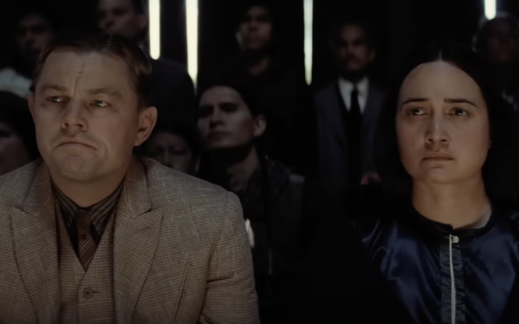 Leonardo DiCaprio and Lily Gladstone in Killers of the Flower Moon