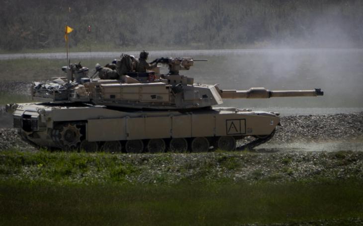 A tank with the Army’s 1st Battalion, 63rd Armor Regiment conducts an M1A2 demonstration of capabilities at Grafenwoehr, Germany, May 25, 2023.