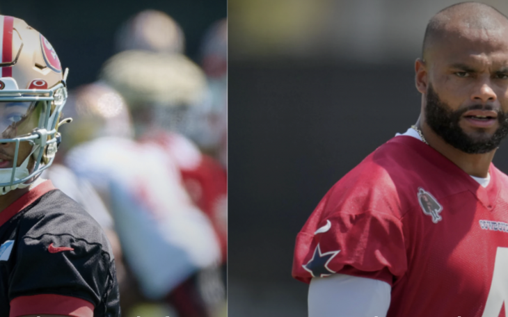 Current Cowboys Quarterbacks Dak Prescott and Trey Lance