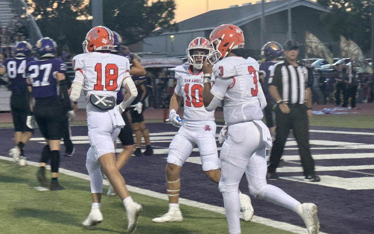 Bobcats Christian English After a 70-yard Touchdown against Abilene Wylie