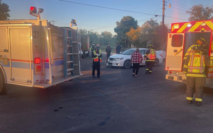 The Nissan Altima whose driver ran through an intersection without abiding by the 'Yield' sign, according to police.