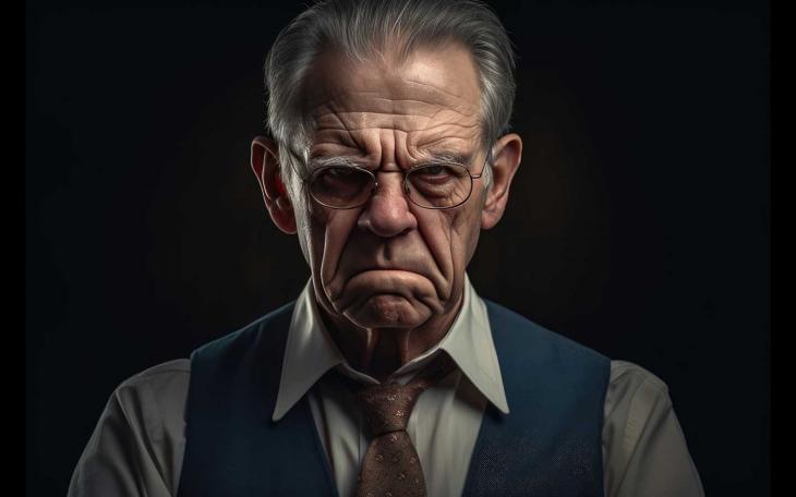 An outlandish illustration of an old judge