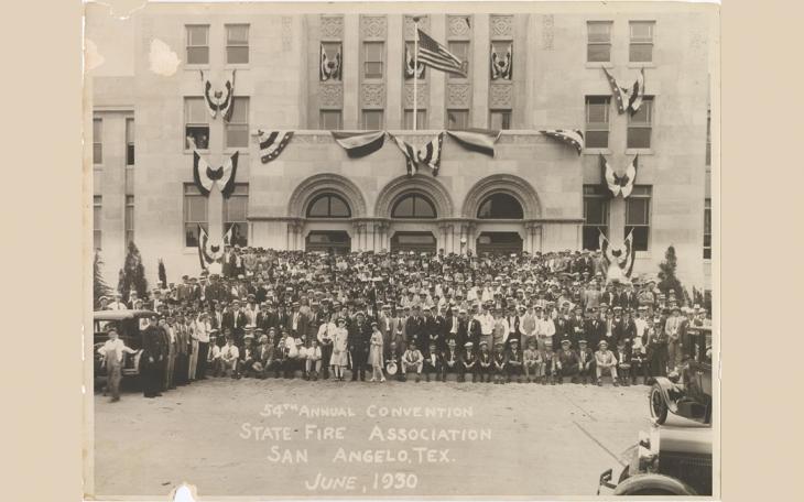 The San Angelo City Hall in June 1930 for the 54th Annual Convention of the State Fire Association.