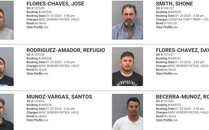 Illegal Alien Mugshots 1.23.24 (Courtesy TGCSO)